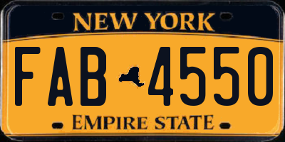 NY license plate FAB4550