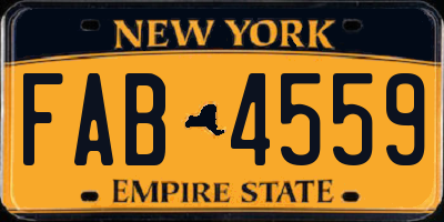 NY license plate FAB4559