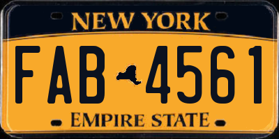 NY license plate FAB4561