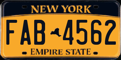 NY license plate FAB4562