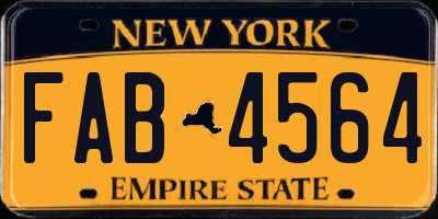 NY license plate FAB4564