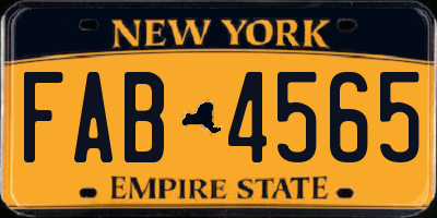 NY license plate FAB4565