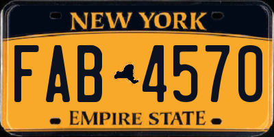 NY license plate FAB4570