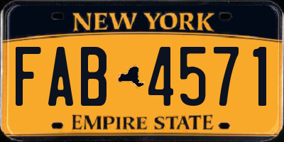 NY license plate FAB4571