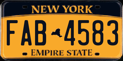 NY license plate FAB4583