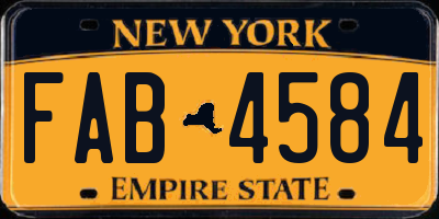 NY license plate FAB4584