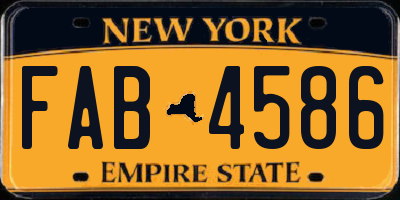 NY license plate FAB4586