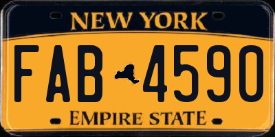 NY license plate FAB4590