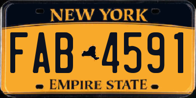 NY license plate FAB4591