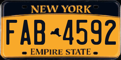 NY license plate FAB4592