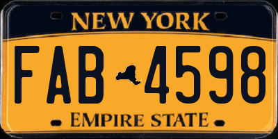 NY license plate FAB4598