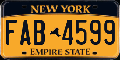 NY license plate FAB4599