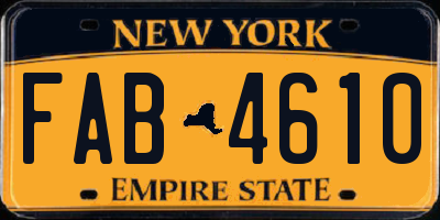 NY license plate FAB4610