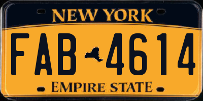 NY license plate FAB4614