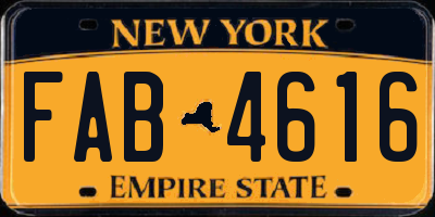 NY license plate FAB4616