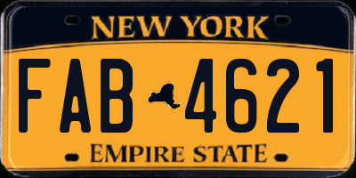 NY license plate FAB4621