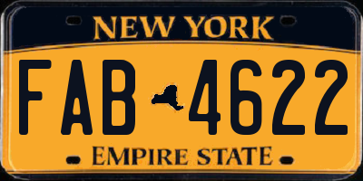 NY license plate FAB4622