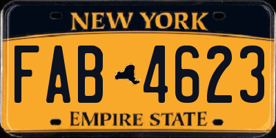 NY license plate FAB4623