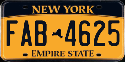 NY license plate FAB4625