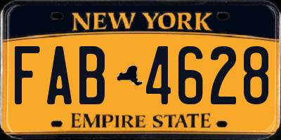 NY license plate FAB4628