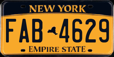 NY license plate FAB4629