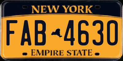 NY license plate FAB4630