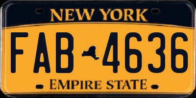 NY license plate FAB4636