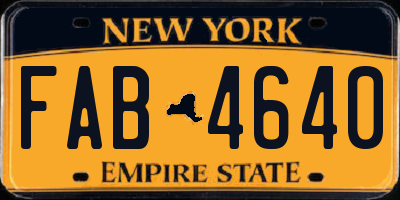 NY license plate FAB4640