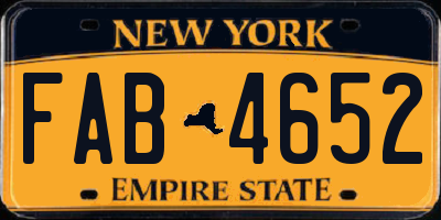 NY license plate FAB4652