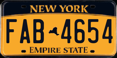 NY license plate FAB4654