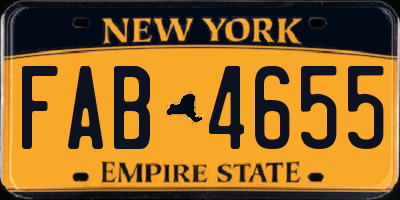 NY license plate FAB4655