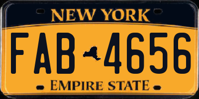 NY license plate FAB4656
