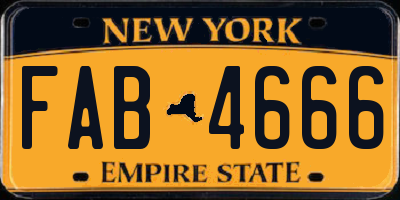 NY license plate FAB4666