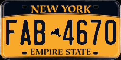 NY license plate FAB4670