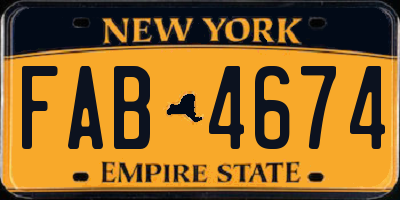 NY license plate FAB4674