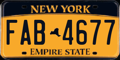 NY license plate FAB4677