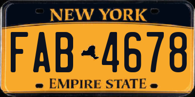 NY license plate FAB4678