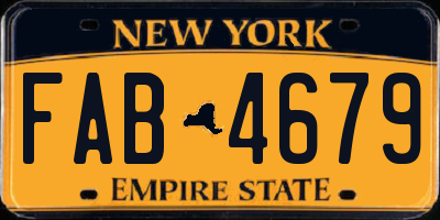 NY license plate FAB4679