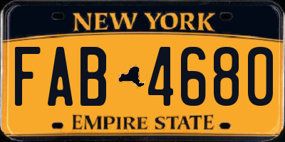 NY license plate FAB4680