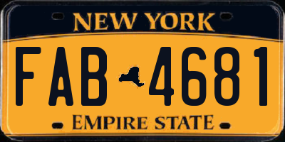 NY license plate FAB4681