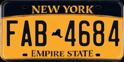 NY license plate FAB4684