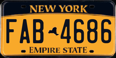 NY license plate FAB4686