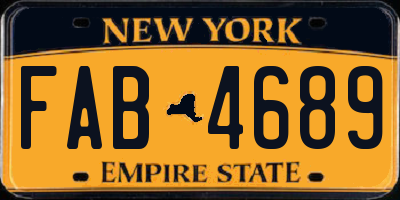 NY license plate FAB4689