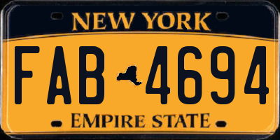 NY license plate FAB4694