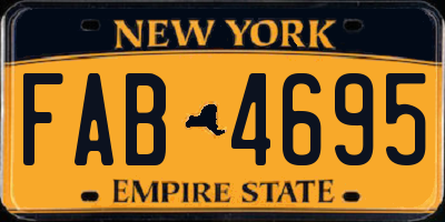 NY license plate FAB4695