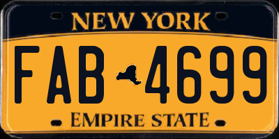 NY license plate FAB4699