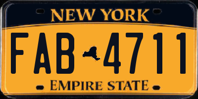 NY license plate FAB4711