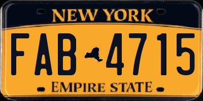 NY license plate FAB4715