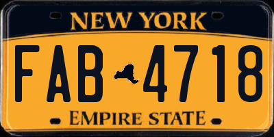 NY license plate FAB4718