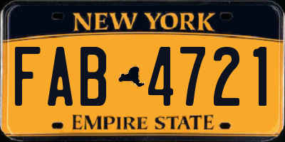 NY license plate FAB4721